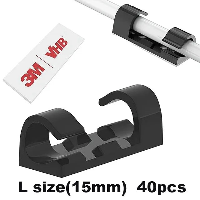 20/40Pcs Cable Clips with Strong Self-Adhesive Cable Management