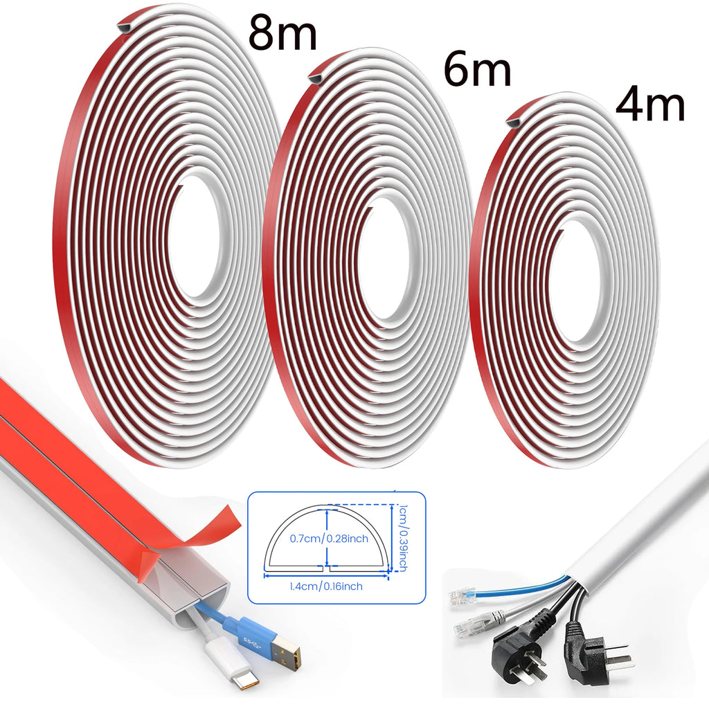 Wall Cord Hider 4/6/8m Self-Adhesive Cord Covers