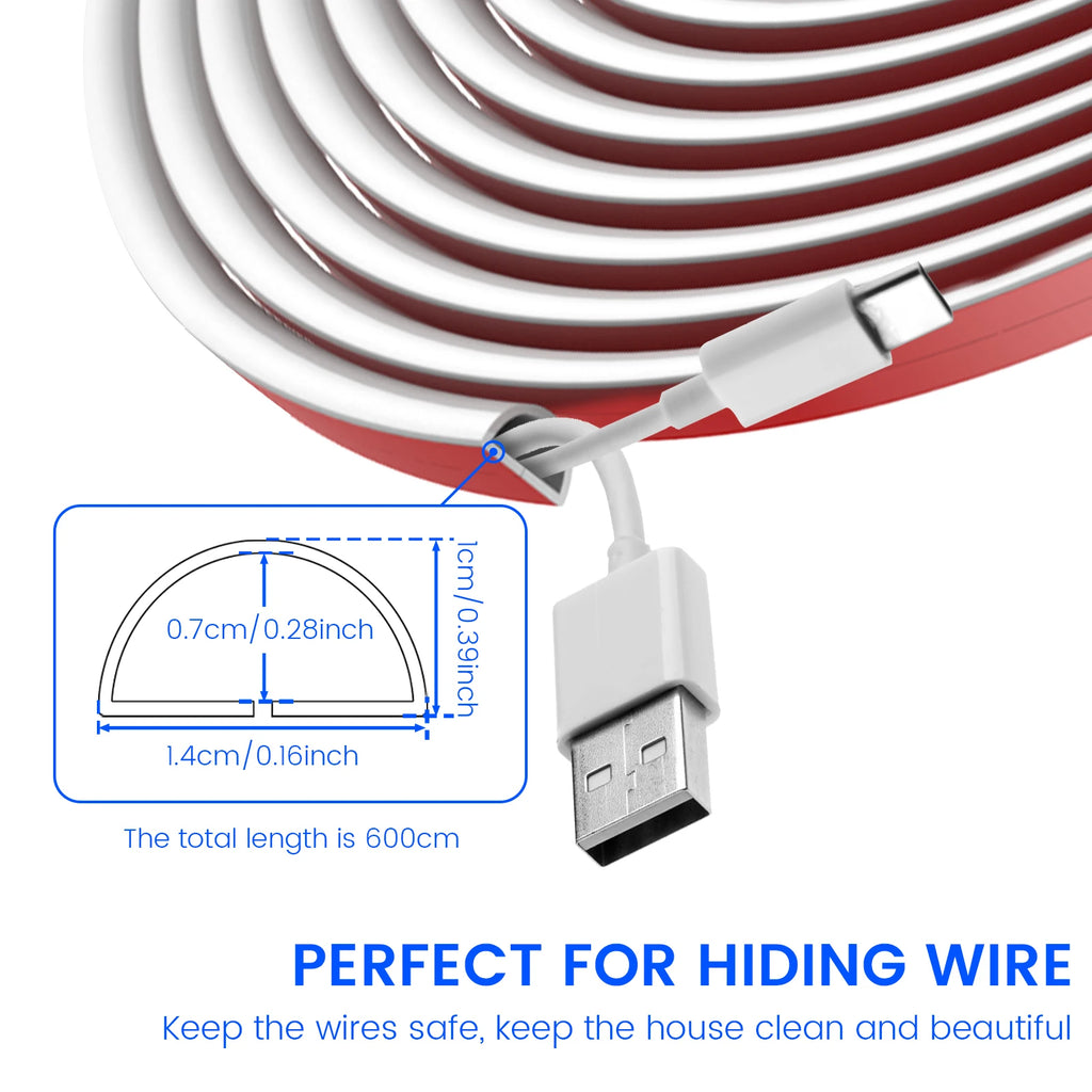 Wall Cord Hider 4/6/8m Self-Adhesive Cord Covers