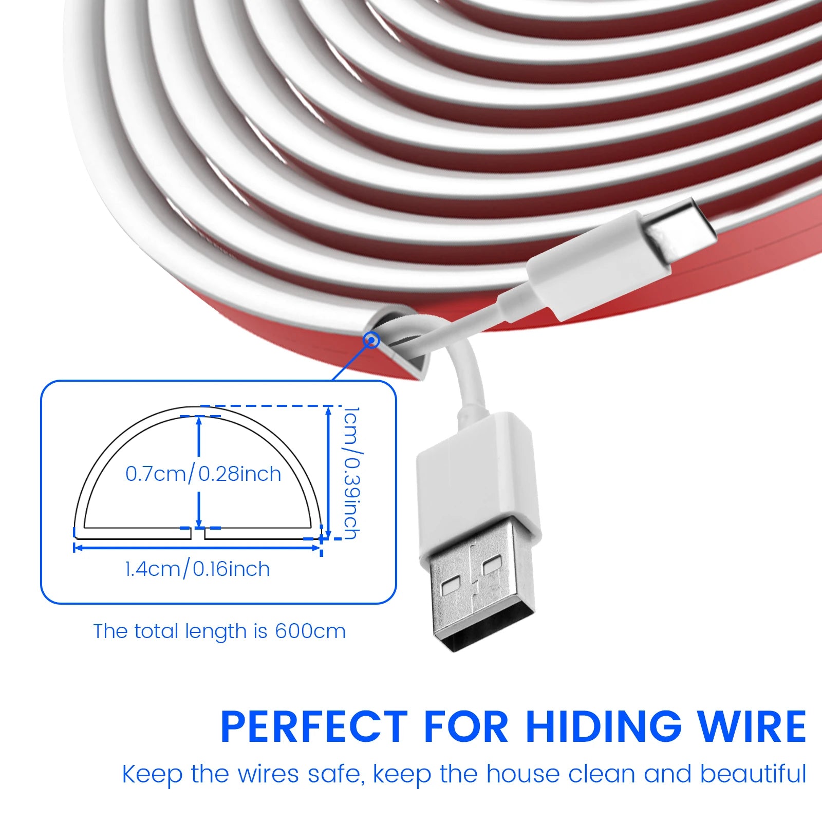 Wall Cord Hider 4/6/8m Self-Adhesive Cord Covers