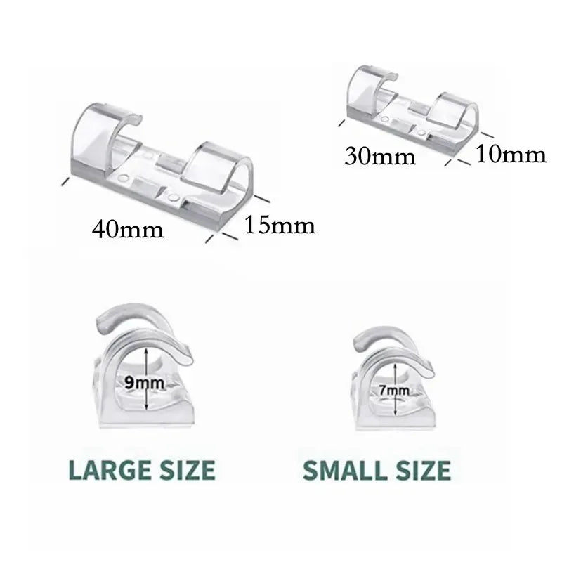 20/40Pcs Cable Clips with Strong Self-Adhesive Cable Management