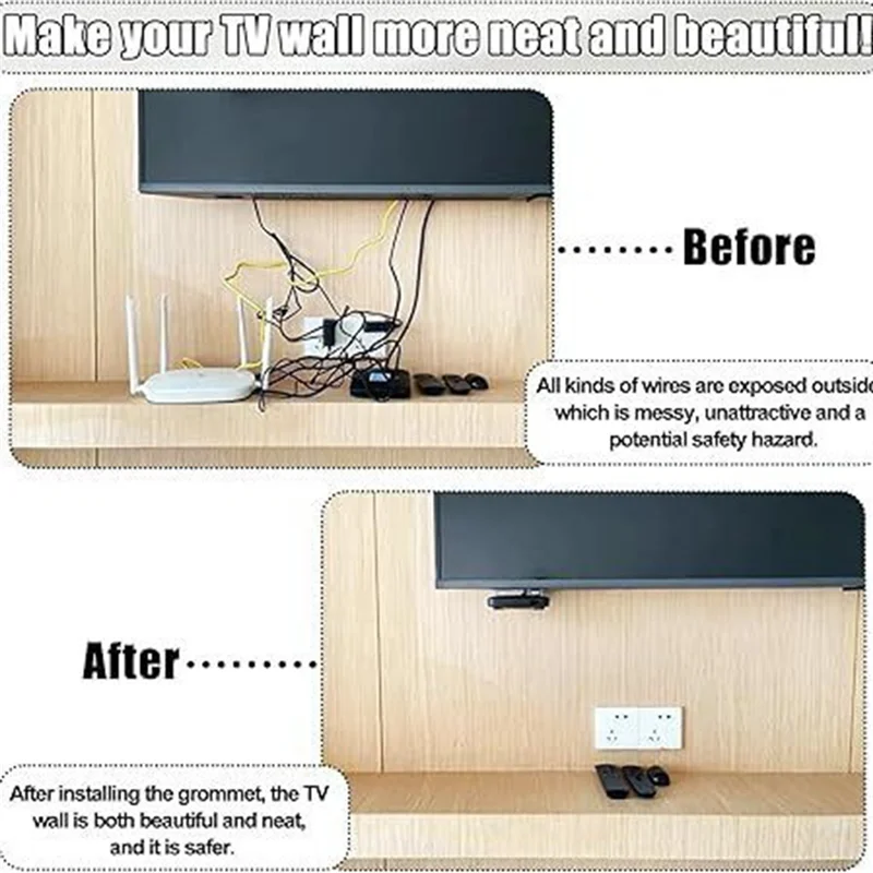 6PCS TV Cord Hider 2-3/8"(60Mm) In Wall Cable Management Kit Cord