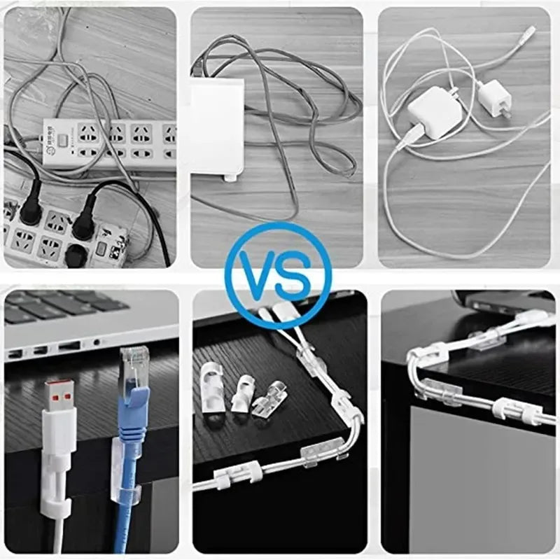 20/40Pcs Cable Clips with Strong Self-Adhesive Cable Management