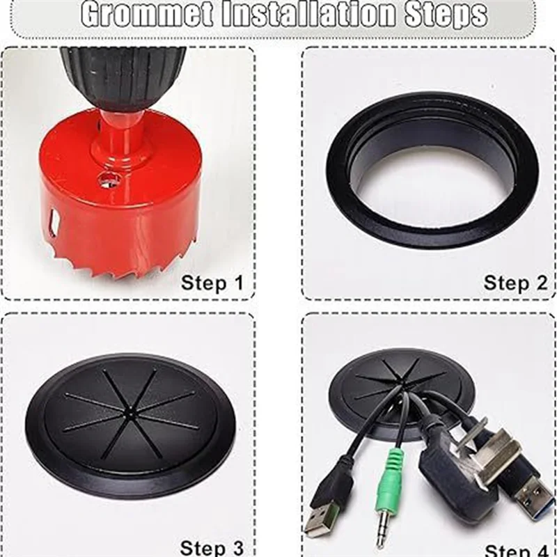 6PCS TV Cord Hider 2-3/8"(60Mm) In Wall Cable Management Kit Cord